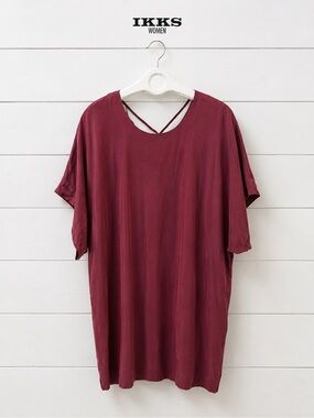 IKKS WOMEN – Burgundy Silk Dress/ tunic – Size 40